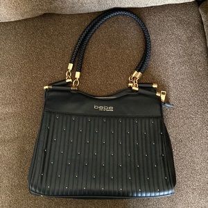 Bebe Aliah Stud Micro Shopper Crossbody Black